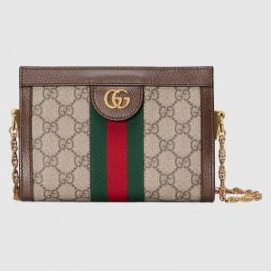 602676 Gucci Ophidia系列迷你肩背包 Gucci女士單肩包 烏木色